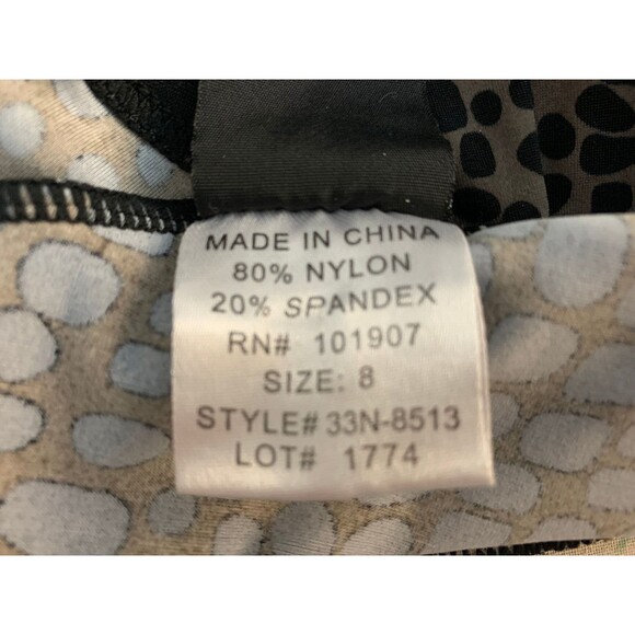 Shore Shapes Womens size 8 Brown Print Slimming One Piece Swimsuit Built in Bra - Picture 5 of 8